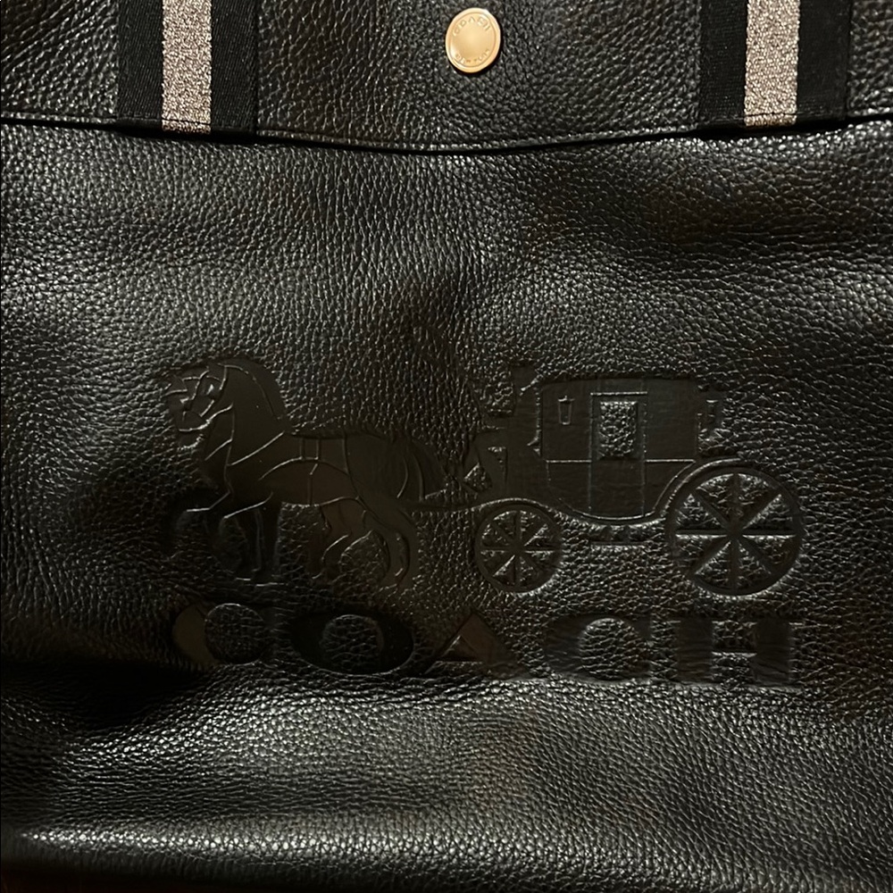Coach Black Leather Tote with Sturdy Handles - Picture 2 of 8